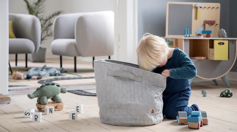 Opbergmanden als decoratie in kinderkamer of leefruimte