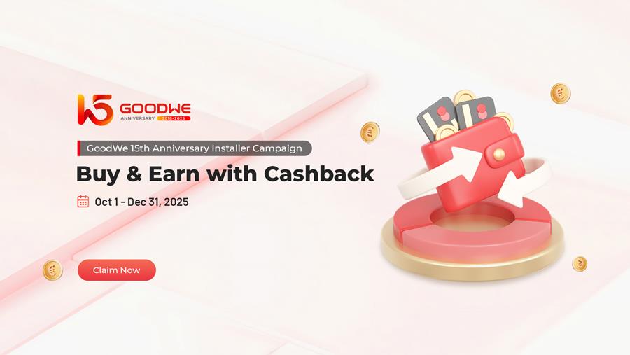 GoodWe fête son 15e anniversaire avec une campagne de cashback pour les installateurs en Europe
